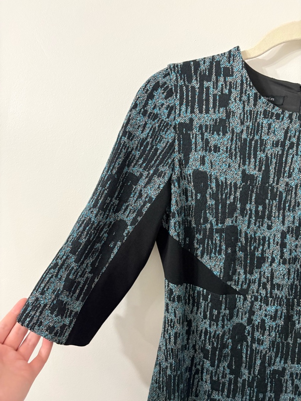 JUDITH & CHARLES Virgin Wool Abstract Sheath Dress Slimming Womens 6 Career Work - Picture 4 of 7